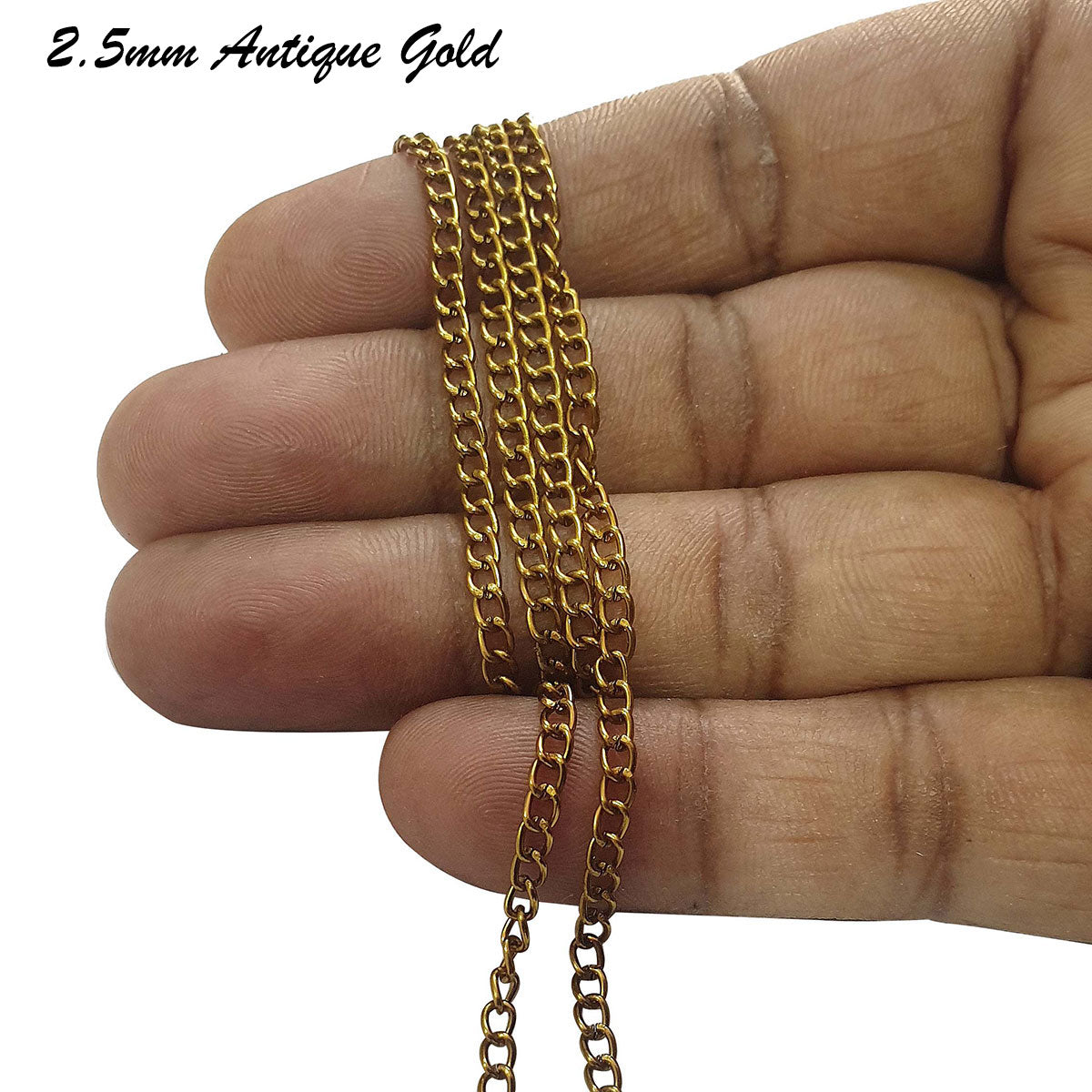 5 Meters antique gold plated chain for jewelry making size approx 2.5m –  Madeinindia Beads